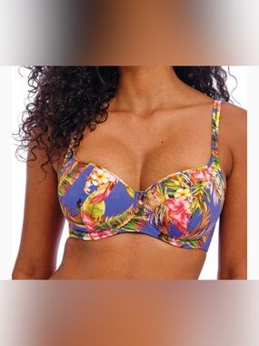 Freya Tiger Valley Swearheart Padded Bikini Top — 36DD